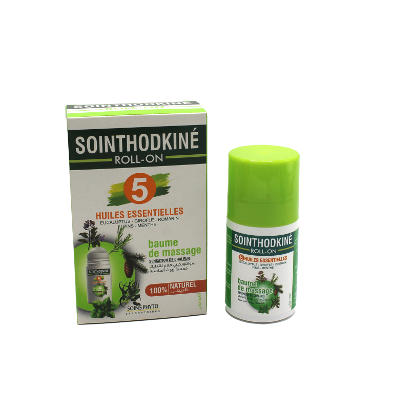 SOINTHODKINÉ – Baume de Massage Roll-on aux 5 Huiles Essentielles 50ml